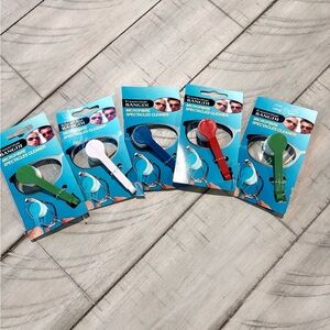 5 NEW MICROFIBER CLEANING TOOLS FOR GLASSES/SUNGLASSES, GREAT STOCKING GIFTS!!